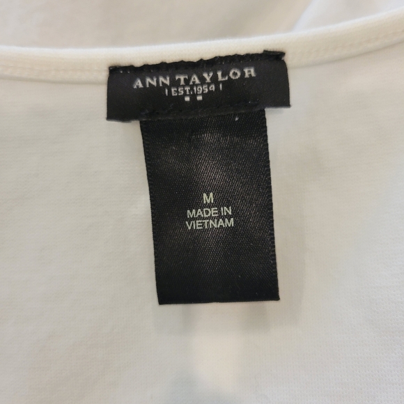 Ann Taylor Cotton Nylon Sleeveless Top In White MED - Picture 4 of 6